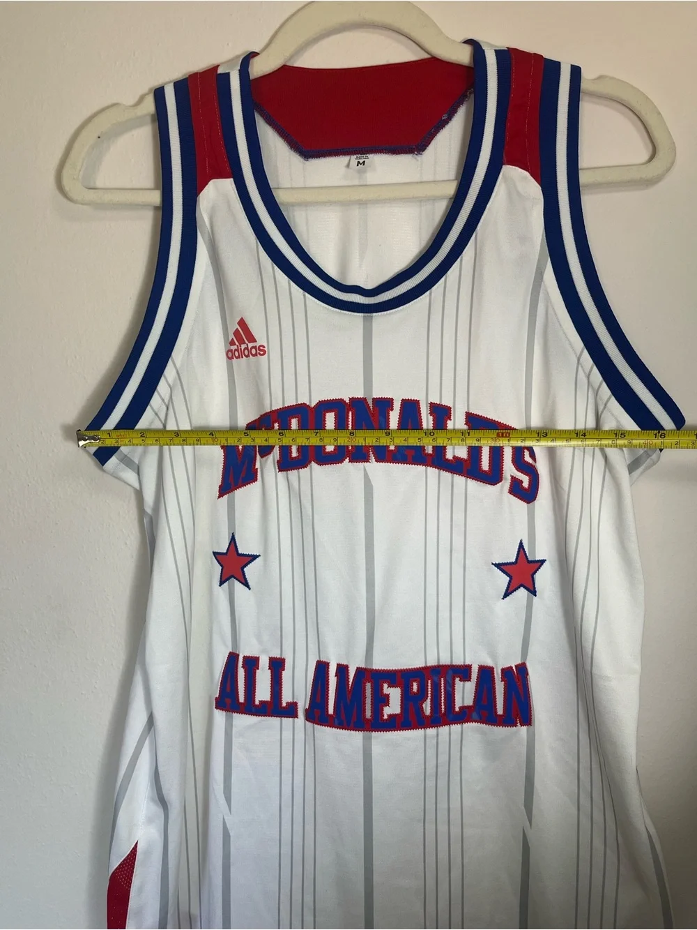 adidas White Red Blue McDonald's All American Basketball Jersey